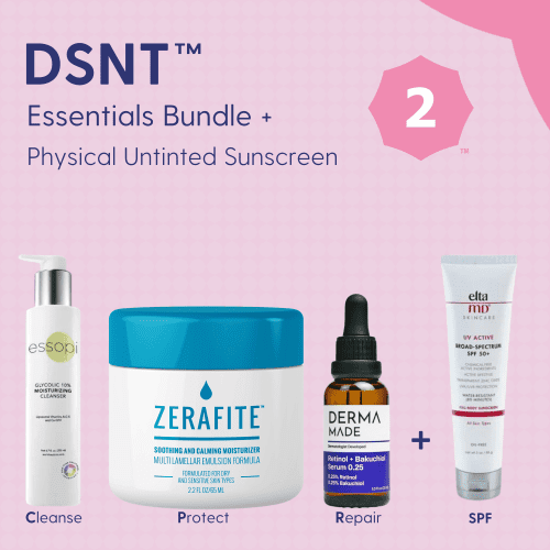 Skin Type Solutions Skincare Bundle Physical Untinted Sunscreen DSNT 2 Acne - Essentials Bundle - Skin Type Solutions