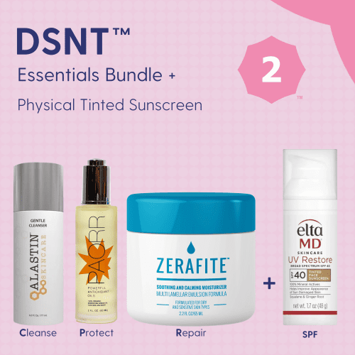 Skin Type Solutions Skincare Bundle Physical Tinted Sunscreen DSNT 2 Redness - Essentials Bundle - Skin Type Solutions