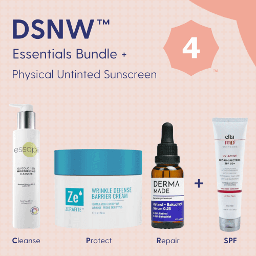 Skin Type Solutions Skincare Bundle Physical Untinted Sunscreen DSNW 4 Acne - Essentials Bundle - Skin Type Solutions