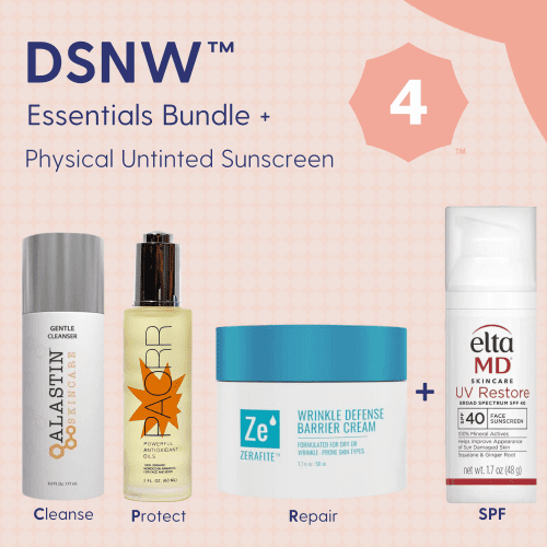 Skin Type Solutions Skincare Bundle Physical Untinted Sunscreen DSNW 4 Redness - Essentials Bundle - Skin Type Solutions