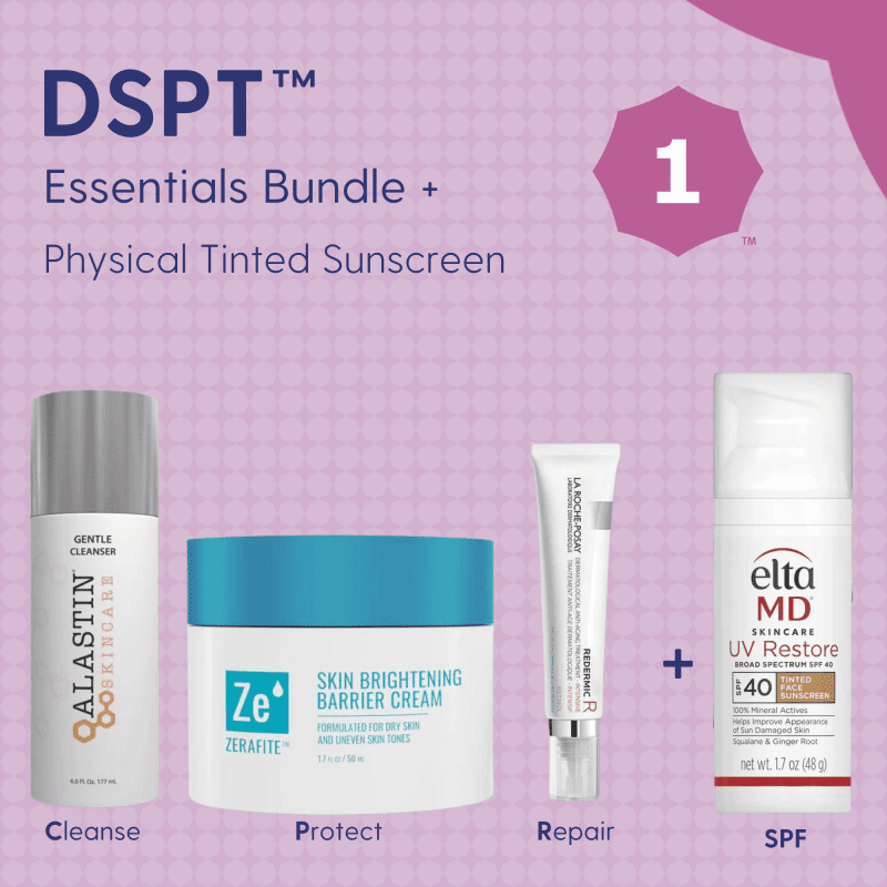 Skin Type Solutions Skincare Bundle Physical Tinted Sunscreen DSPT 1 Redness - Essentials Bundle - Skin Type Solutions