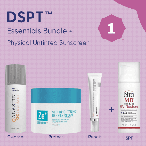 Skin Type Solutions Skincare Bundle Physical Untinted Sunscreen DSPT 1 Redness - Essentials Bundle - Skin Type Solutions