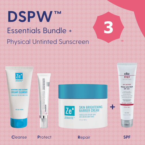 Skin Type Solutions Skincare Bundle Physical Untinted Sunscreen DSPW 3 Acne - Essentials Bundle - Skin Type Solutions