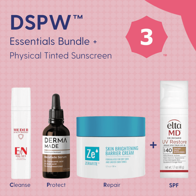 Skin Type Solutions Skincare Bundle Physical Tinted Sunscreen DSPW 3 Redness - Essentials Bundle - Skin Type Solutions