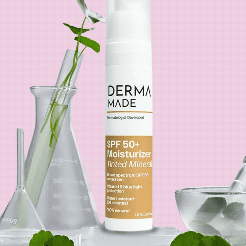 Derma Made SPF 50 tinted moisturizer pattern BG