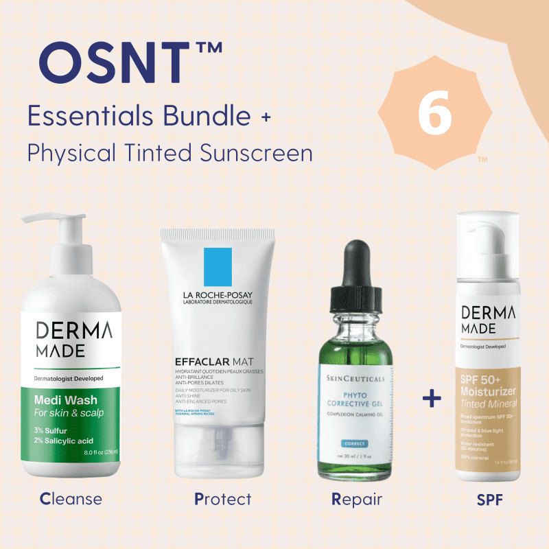 Skin Type Solutions Skincare Bundle Physical Tinted Sunscreen OSNT 6 Redness - Essentials Bundle - Skin Type Solutions