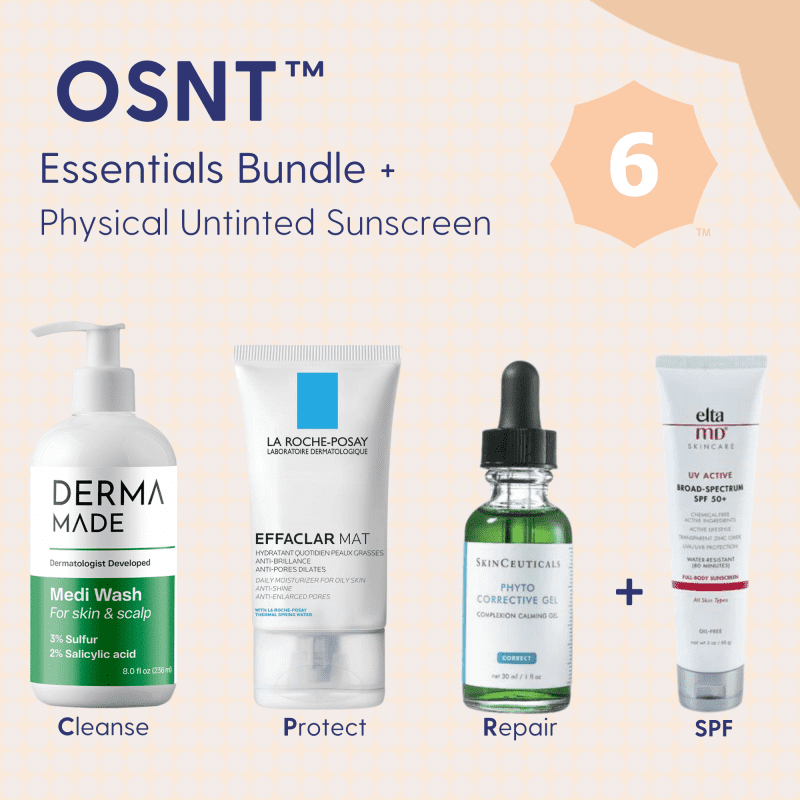 Skin Type Solutions Skincare Bundle Physical Untinted Sunscreen OSNT 6 Redness - Essentials Bundle - Skin Type Solutions