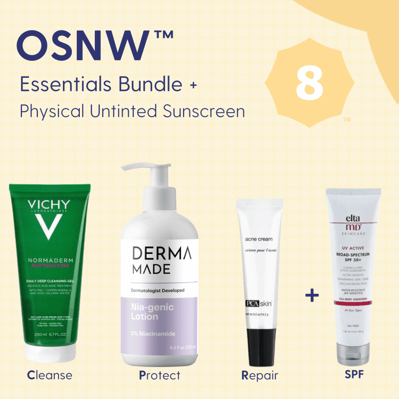 Skin Type Solutions Skincare Bundle Physical Untinted Sunscreen OSNW 8 Acne - Essentials Bundle - Skin Type Solutions