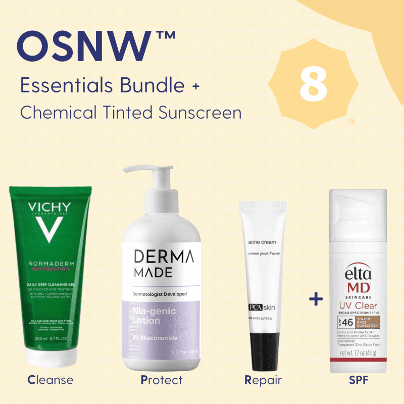 Skin Type Solutions Skincare Bundle Chemical Tinted Sunscreen OSNW 8 Acne - Essentials Bundle - Skin Type Solutions