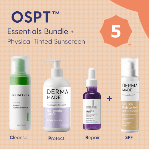 Skin Type Solutions Skincare Bundle Physical Tinted Sunscreen OSPT 5 Redness - Essentials Bundle - Skin Type Solutions