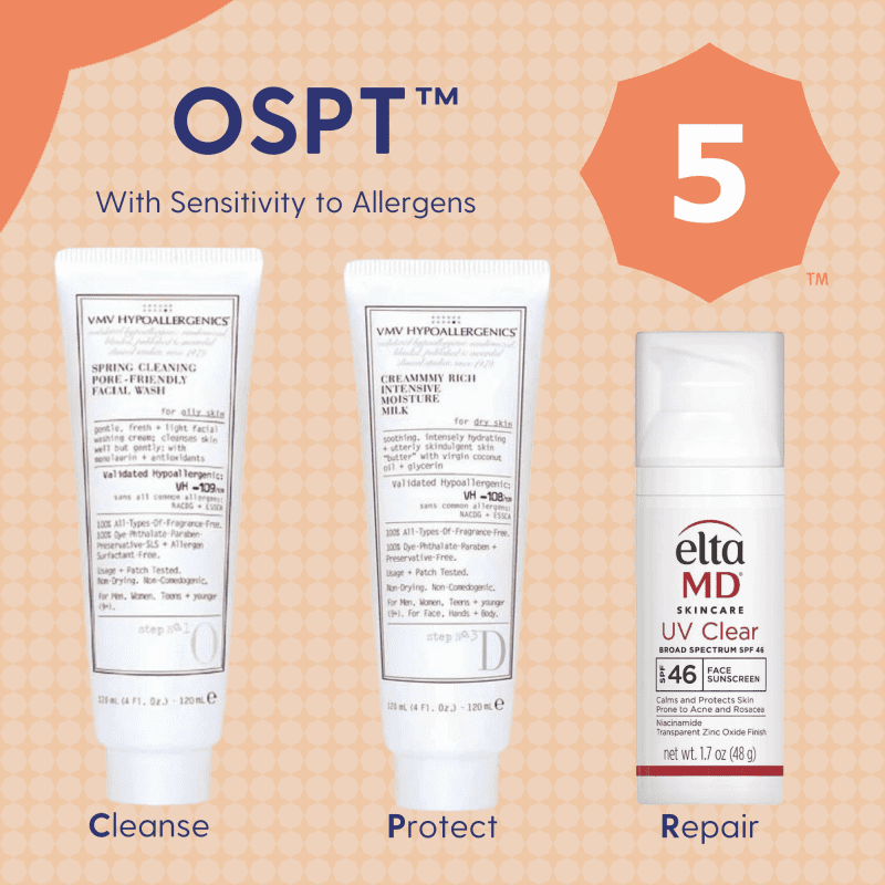 Skin Type Solutions Skincare Bundle Untinted Sunscreen OSPT 5 Allergic - Essentials Bundle - Skin Type Solutions