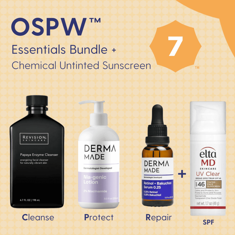 Skin Type Solutions Skincare Bundle Chemical Untinted Sunscreen OSPW 7 Acne - Essentials Bundle - Skin Type Solutions