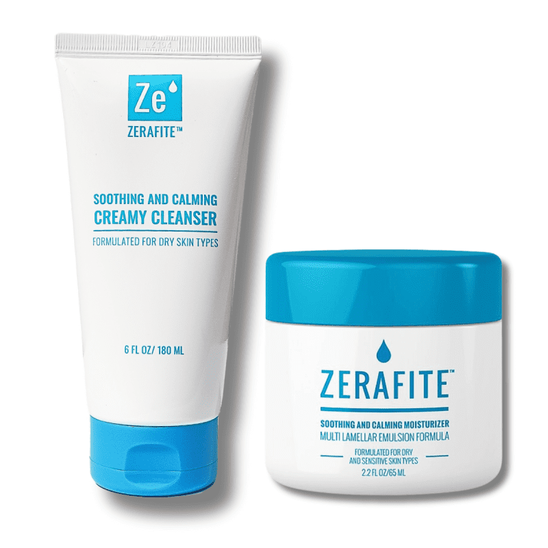 zerafite soothing and calming creamy cleanser and soothing and calming moisturizer bundle shop at skin type solutions